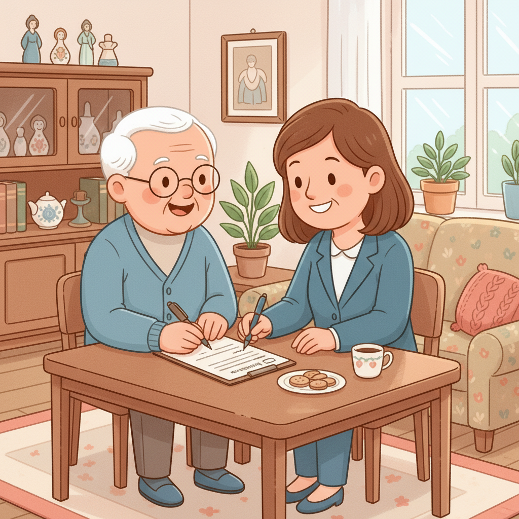 Einfühlsame Betreuung einer Seniorin mit Demenz zu Hause