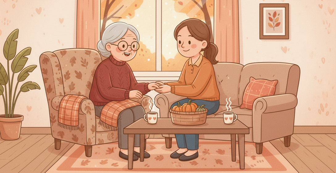 Einfühlsame Betreuung einer Seniorin mit Demenz zu Hause
